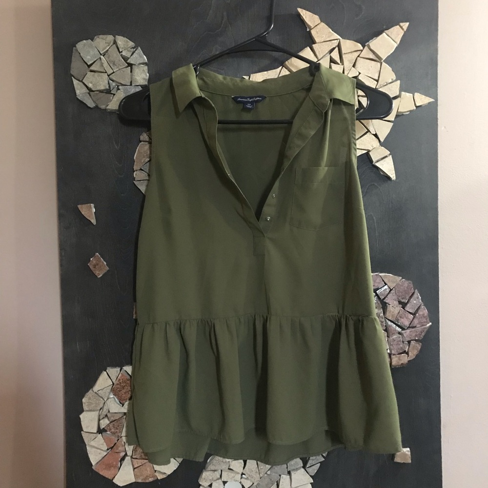 American Eagle collared tank blouse